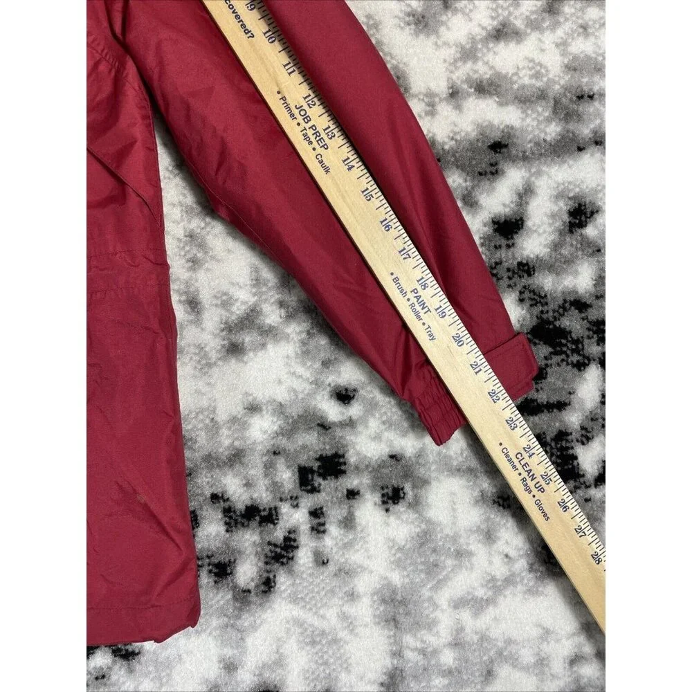 Cabelas Rain Jacket Mens Size Small Red‎ Full Zip Snap Up Hooded Outdoors Gorp - Picture 5 of 16
